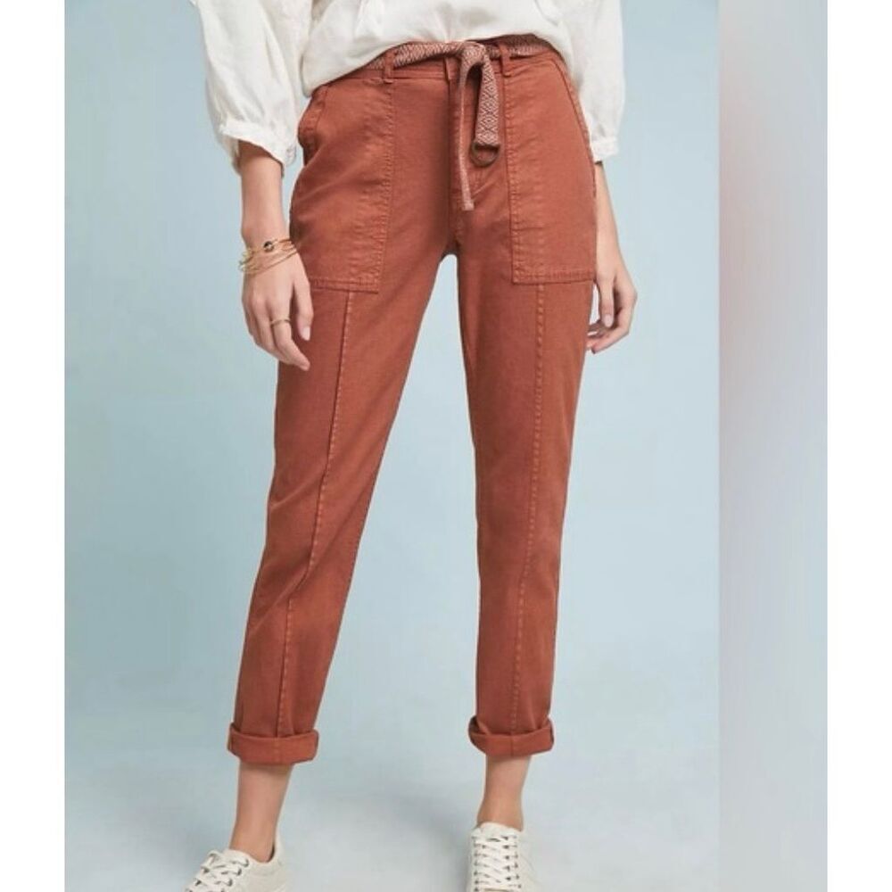 Anthropologie Rust Cropped Pants